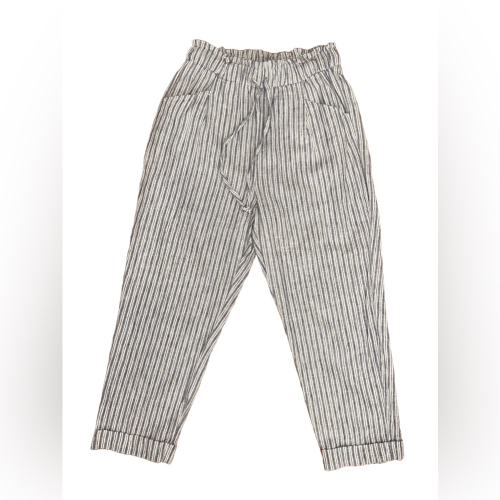 Black Tape Drawstring Stripe Joggers with stretch waist Size Small